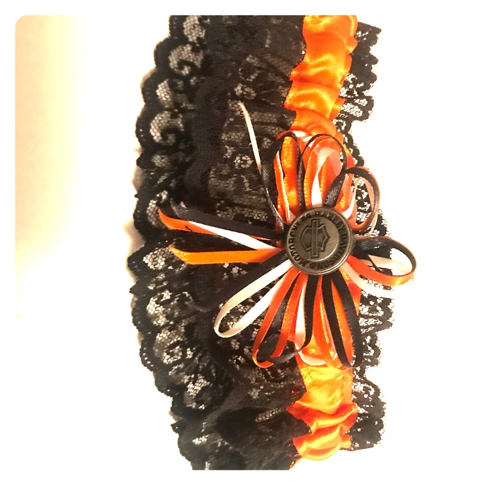 Harley Davidson Wedding Garter with emblem
